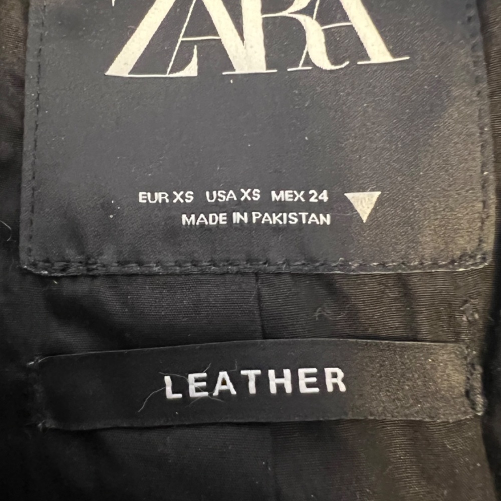 Zara Black Leather Jacket - Picture 3 of 8